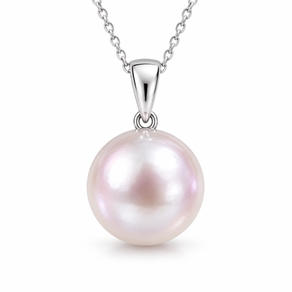 High-quality freshwater pearl pendant on a white background